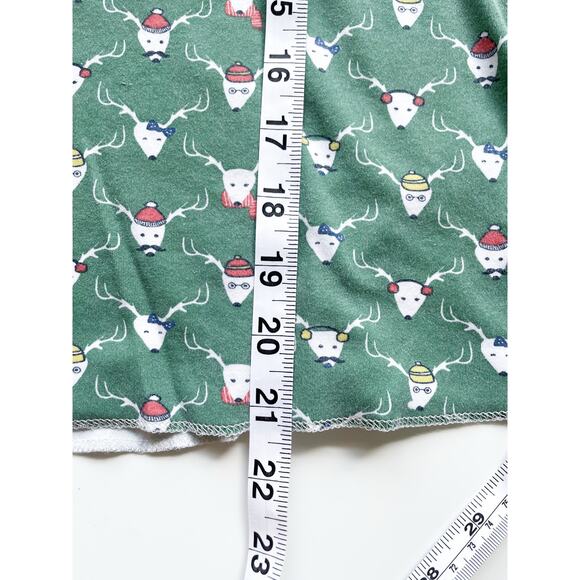 Women's Roller Rabbit Green Holiday Reindeer Pajama Top Size Small - Picture 5 of 7
